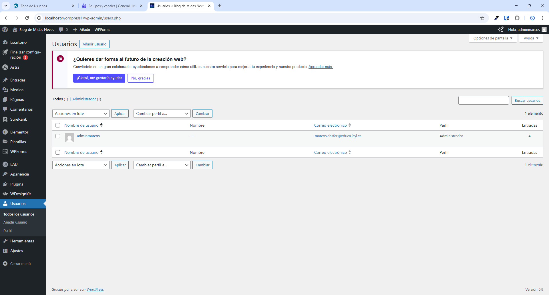 Gestion de usuarios